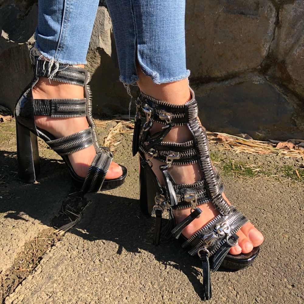 Jeffrey Campbell clerval patent zipper heels